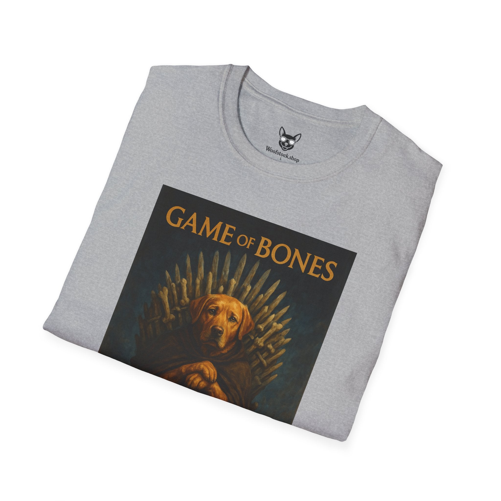 Game of Thrones TV Poster Dog Parody Unisex Softstyle T-Shirt -- Funny Dog Tee for TV and Dog Lovers